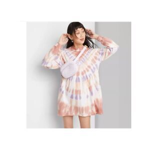 ULTRA FLIRT Womens Purple Mock Neck Tie Dye Mini Shift Dress Size: XS